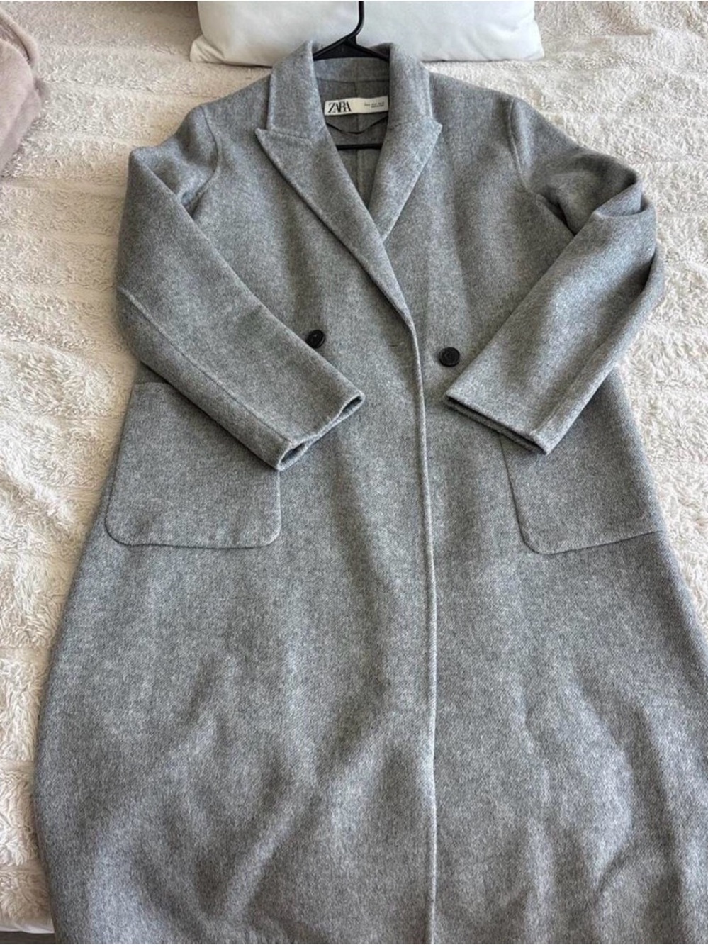 Zara wool blend coat gray double breasted size medium